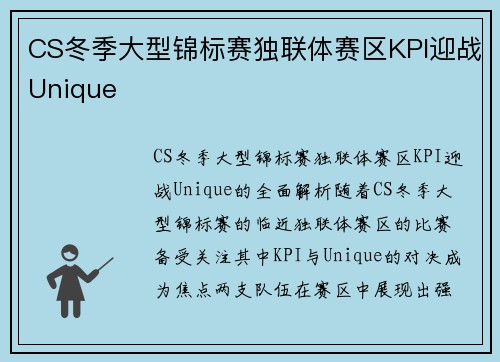 CS冬季大型锦标赛独联体赛区KPI迎战Unique